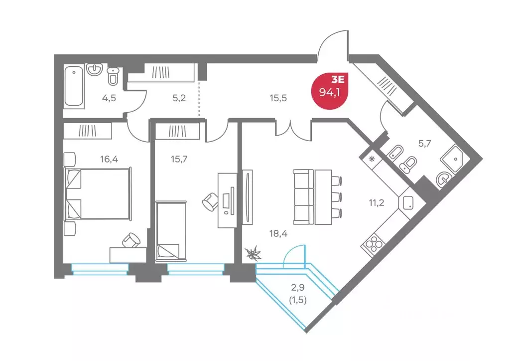 3-к кв. Пермский край, Пермь Советская ул., 16 (94.1 м) - Фото 1