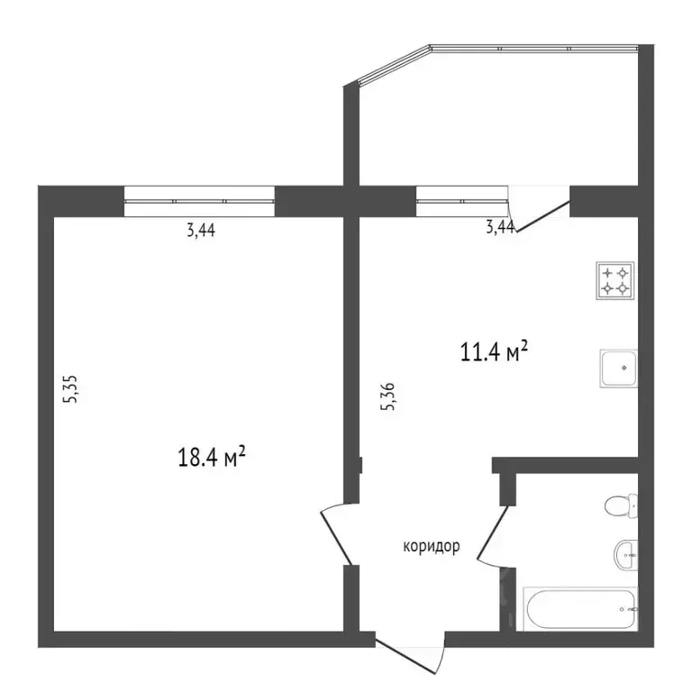 1-к кв. Ханты-Мансийский АО, Сургут ул. Иосифа Каролинского, 16 (36.7 ... - Фото 1