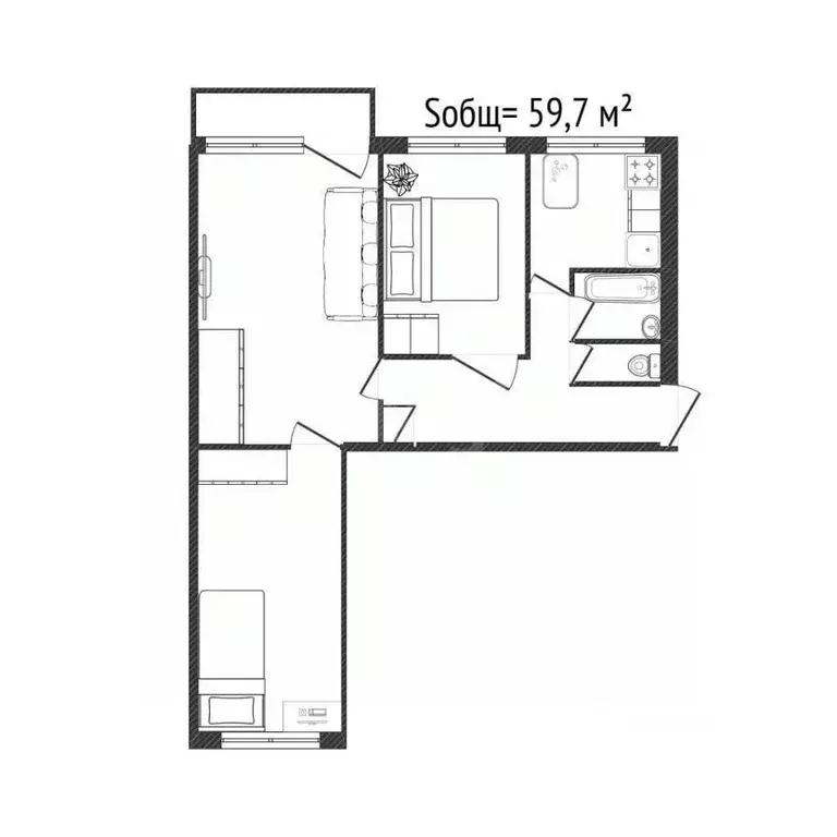 3-к кв. Брянская область, Брянск ул. Пушкина, 83 (59.7 м) - Фото 2