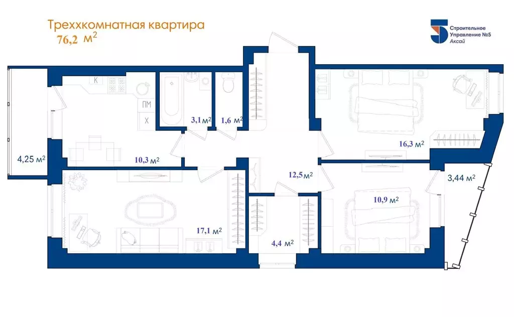 Продаётся 3-к квартира, 76.2 м - Фото 0