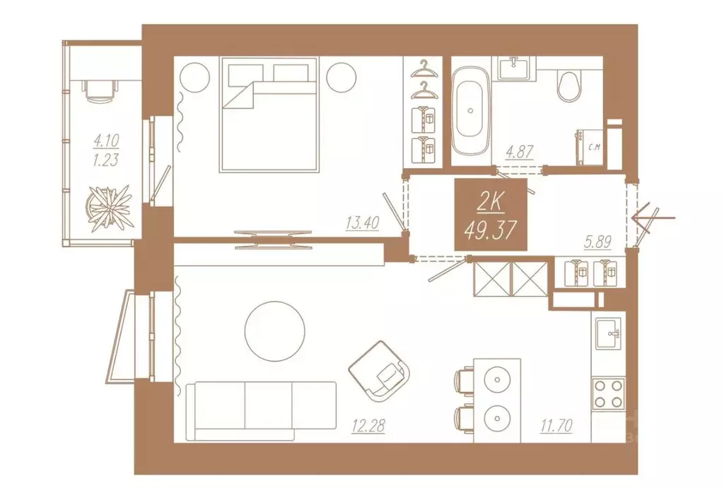 2-к кв. Красноярский край, Красноярск ул. 3-я Краснодарская (49.37 м) - Фото 1