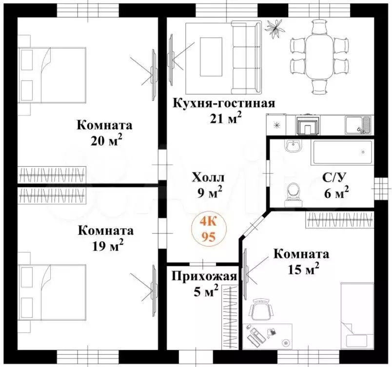 Дом 95 м на участке 6 сот. - Фото 0