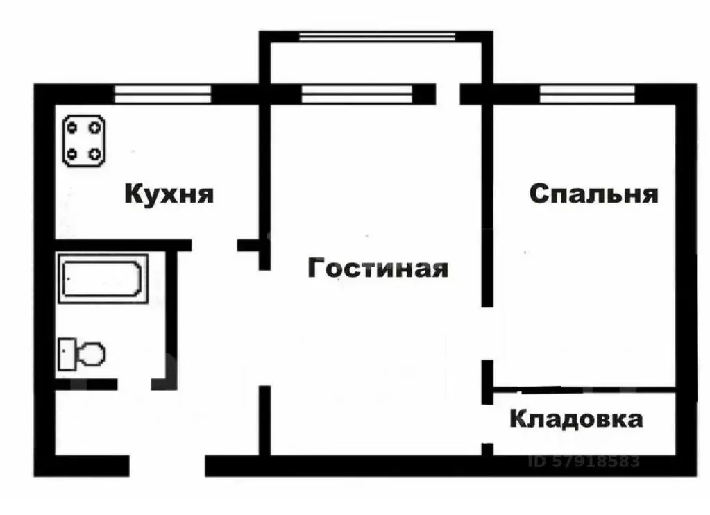 2-к кв. Кемеровская область, Кемерово ул. Калинина, 3 (47.0 м) - Фото 1