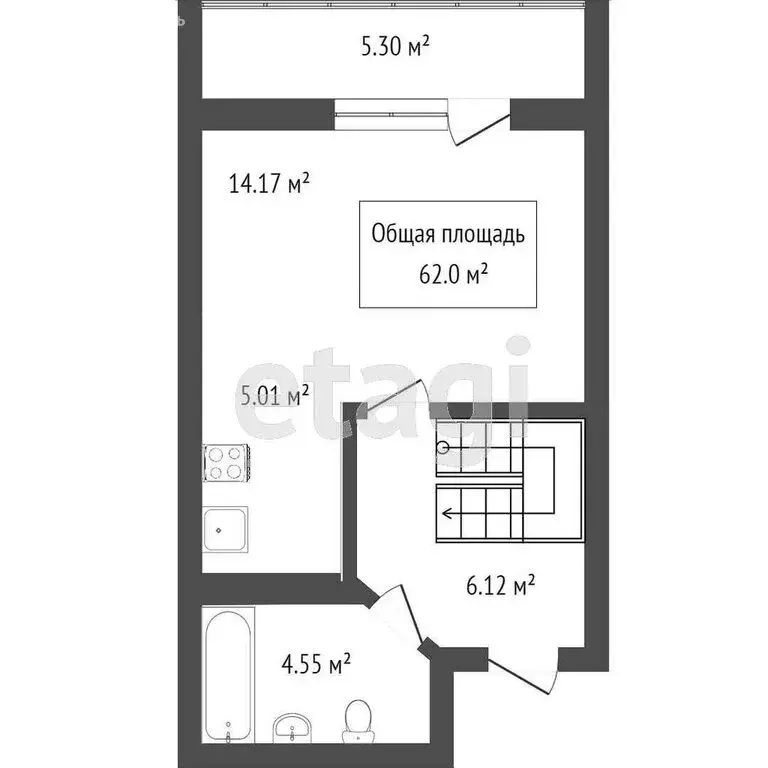 2-комнатная квартира: Бердск, Черемушная улица, 4 (63 м) - Фото 0