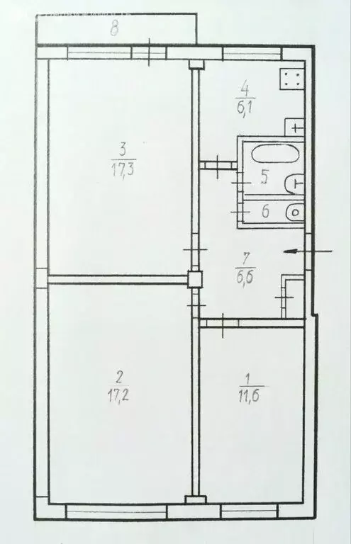 3-комнатная квартира: Северодвинск, улица Дзержинского, 16 (62.7 м) - Фото 1