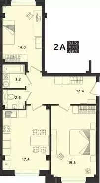 2-к кв. Псковская область, Псковский район, Завеличенская волость, д. ... - Фото 1