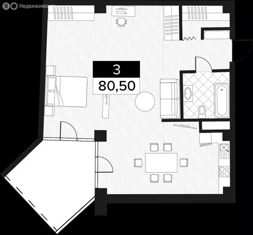 3-комнатная квартира: Сочи, улица Просвещения, 32 (80 м) - Фото 0
