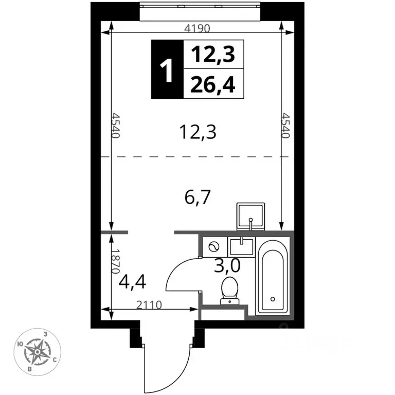 Студия Московская область, Ленинский городской округ, д. Сапроново 1-й ... - Фото 1