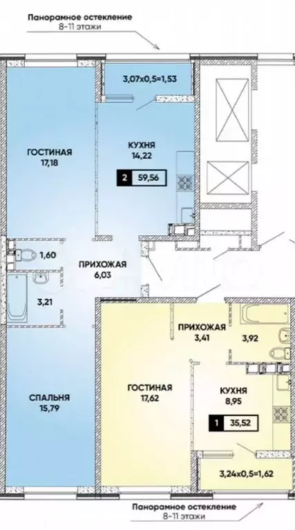 2-к. квартира, 60 м, 18/18 эт. - Фото 0