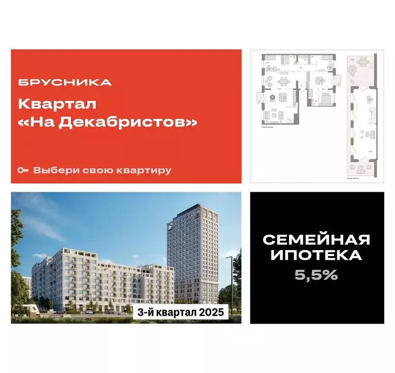 3-комнатная квартира: Новосибирск, Зыряновская улица, 53с (270.15 м) - Фото 0