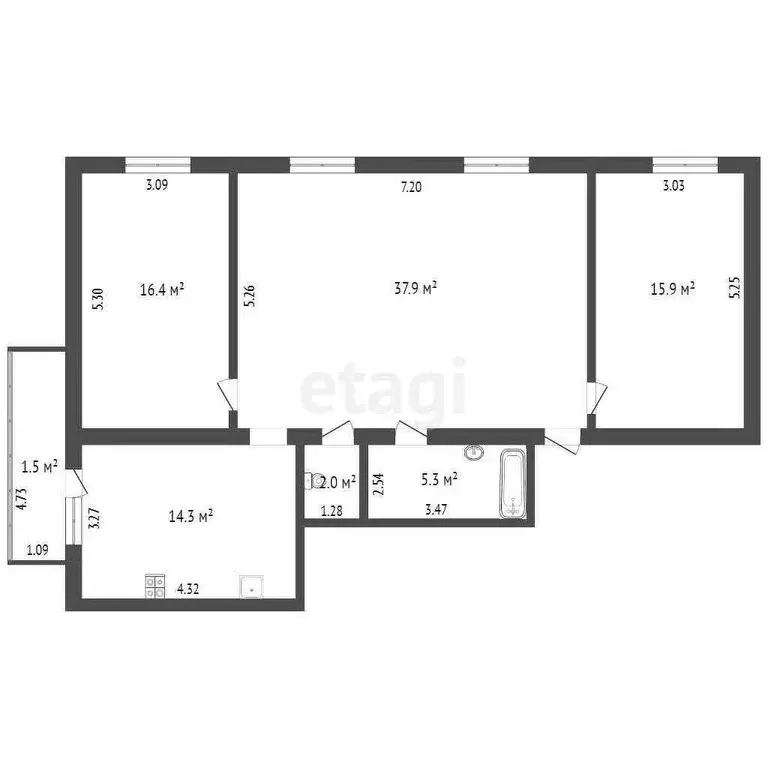3-комнатная квартира: Чита, проспект Фадеева, 5 (93.3 м) - Фото 0