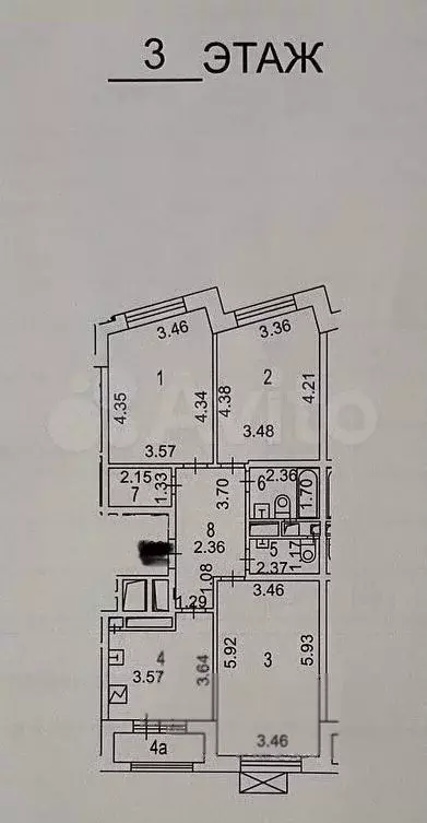 3-к. квартира, 85,5 м, 3/8 эт. - Фото 0