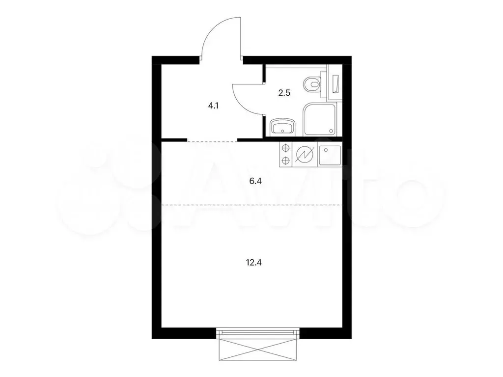 Квартира-студия, 25,4 м, 21/25 эт. - Фото 0