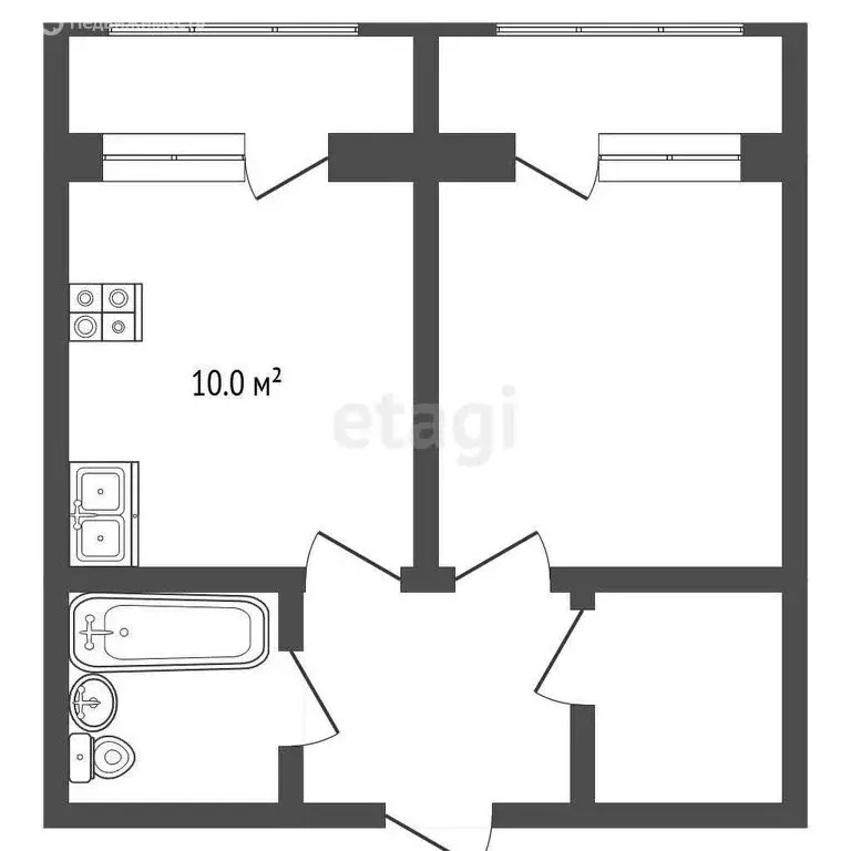 2-комнатная квартира: Нальчик, улица 2-й Таманской Дивизии, 31к2 (35.8 ... - Фото 1