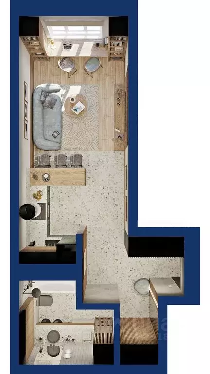 Студия Башкортостан, Уфа Глумилино жилрайон,  (38.07 м) - Фото 2