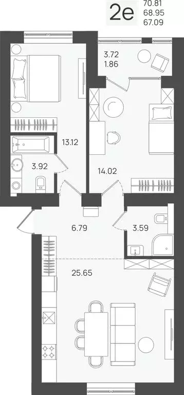 Квартира-студия: Калининградская область, Пионерский (68.95 м) - Фото 1