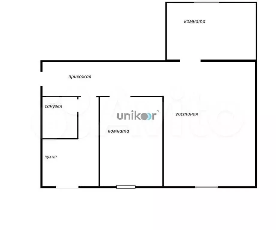 3-к. квартира, 53 м, 2/2 эт. - Фото 0