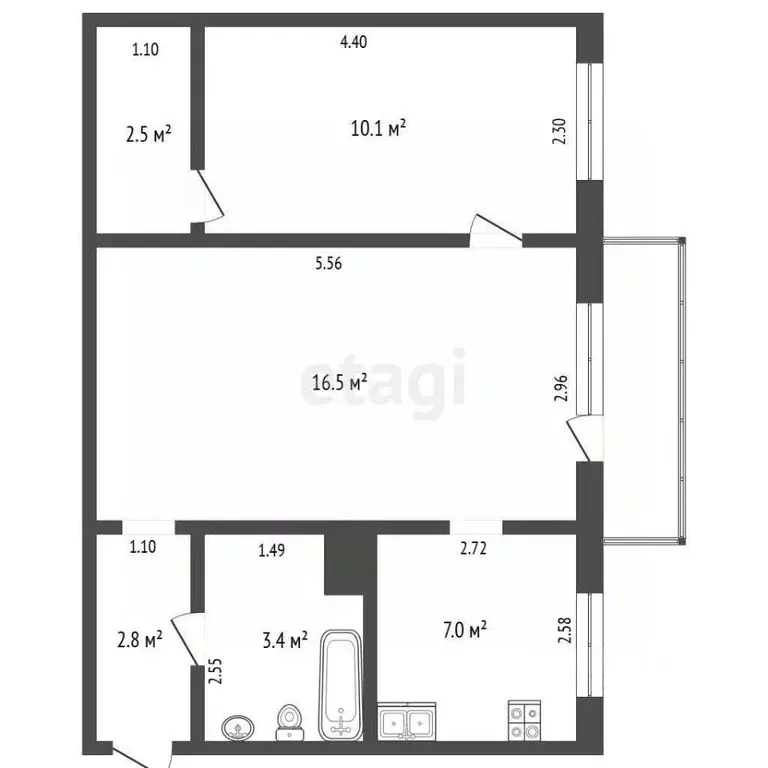 2-к кв. Орловская область, Орел ул. Сурена Шаумяна, 13А (42.3 м) - Фото 1