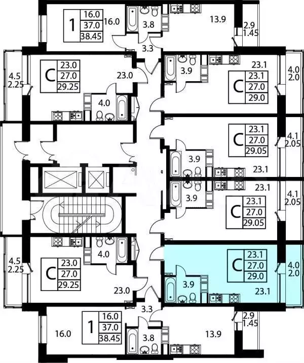 Квартира-студия, 29м, 8/11эт. - Фото 1