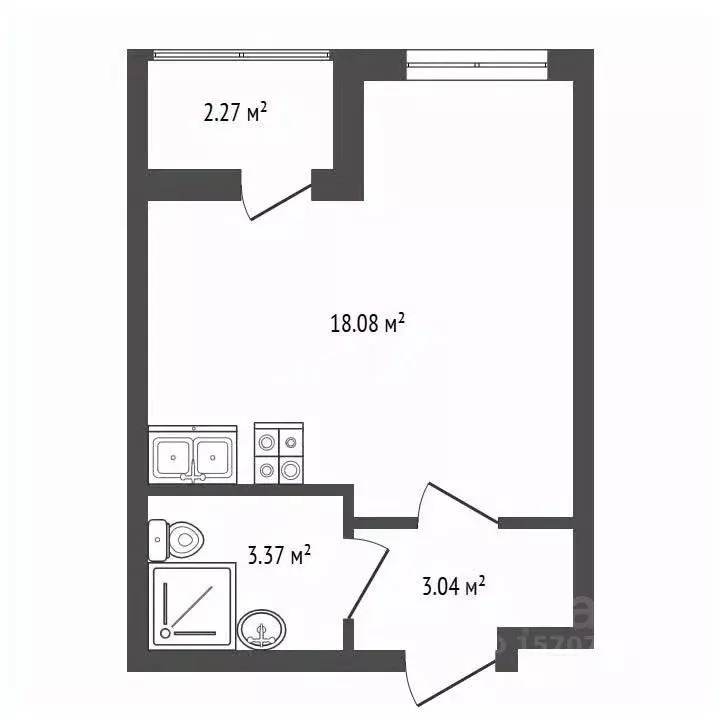 Студия Санкт-Петербург Пулковское ш., 95к3 (24.5 м) - Фото 2