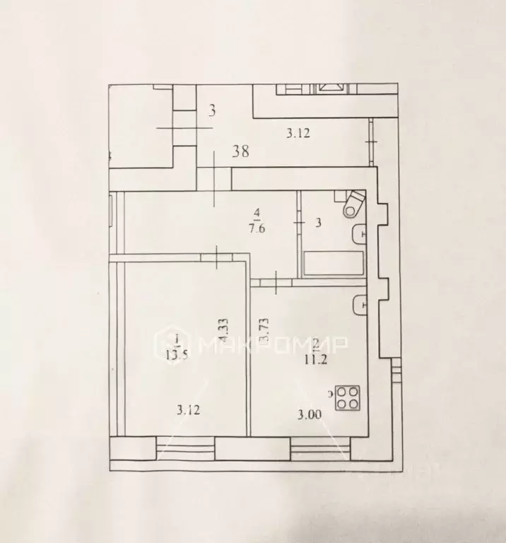 1-к кв. Архангельская область, Архангельск Никольский просп., 148 ... - Фото 2