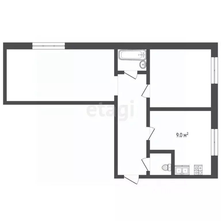 2-к кв. Костромская область, Кострома ул. 1-я Загородная, 62 (52.2 м) - Фото 1