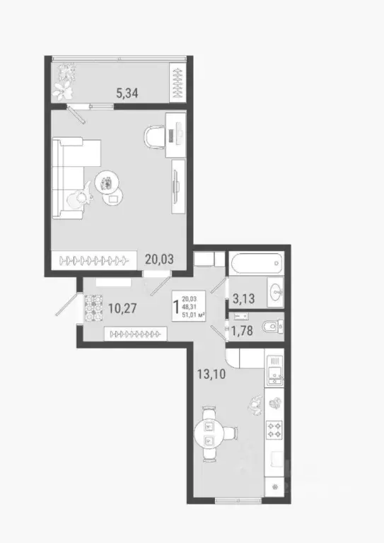 2-к кв. Самарская область, Тольятти Приморский бул., 54 (62.93 м) - Фото 0