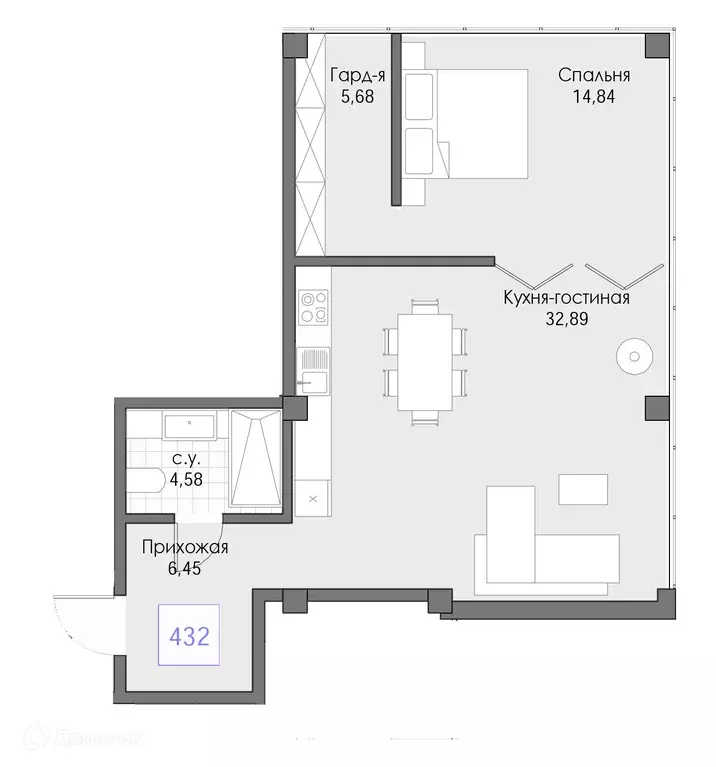 Продаётся 2-к квартира, 64.43 м - Фото 0