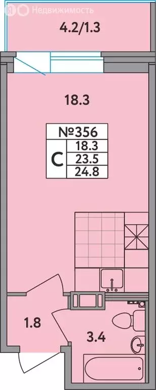 Квартира-студия: Новое Девяткино, Главная улица, 2 (24.8 м) - Фото 1