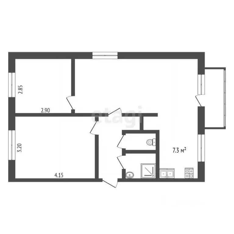 3-к кв. Коми, Усинск ул. Строителей, 3А (58.3 м) - Фото 1