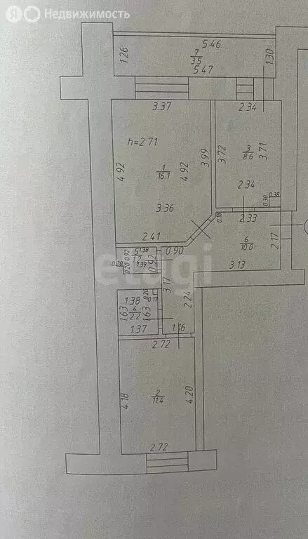 2-комнатная квартира: Казань, улица Рауиса Гареева, 94 (50 м) - Фото 0