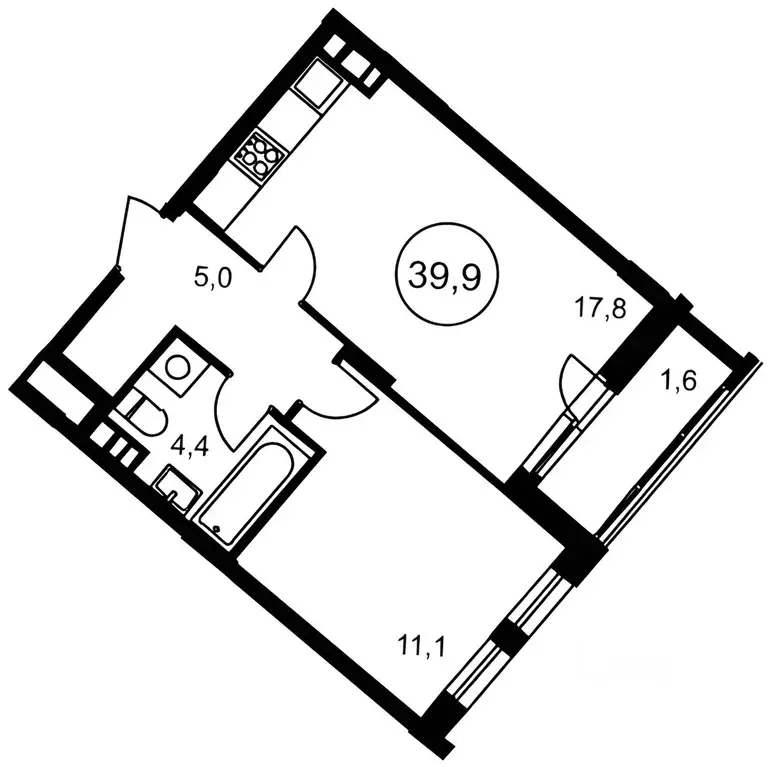 1-к кв. Москва ул. Красных Зорь, 33А (40.0 м) - Фото 1