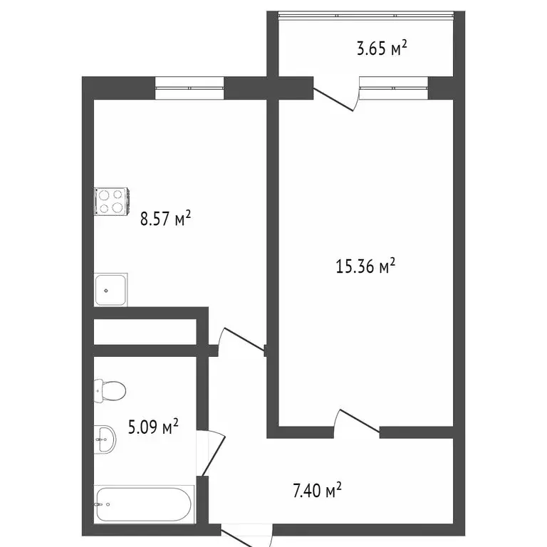 1-комнатная квартира: Тобольск, 15-й микрорайон, 32 (37.4 м) - Фото 1