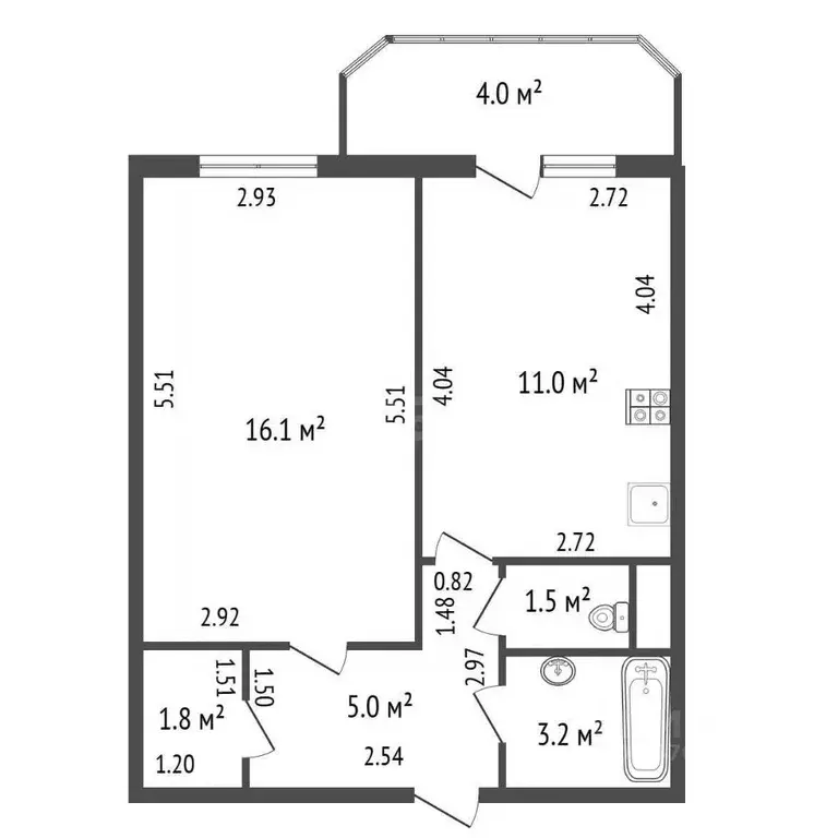 1-к кв. Санкт-Петербург Дунайский просп., 55к1 (38.6 м) - Фото 2
