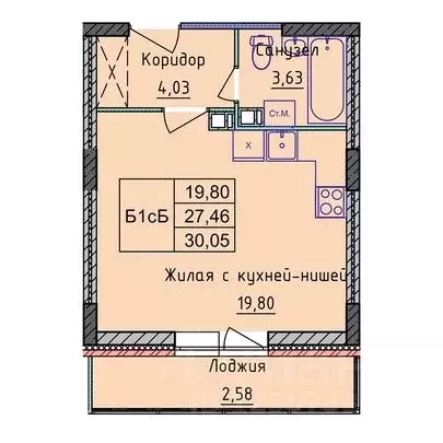 1-к кв. Ярославская область, Ярославль 2-й мкр,  (30.08 м) - Фото 0