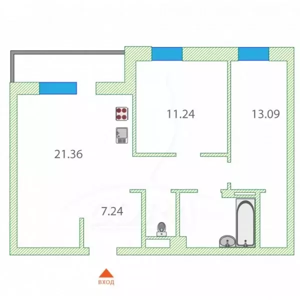 2-комнатная квартира: Тюмень, улица 50 лет Октября, 57Ак1 (60.6 м) - Фото 2