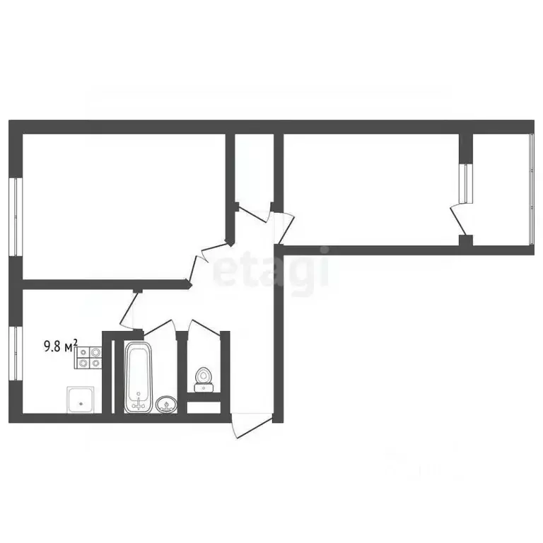 2-к кв. Ямало-Ненецкий АО, Новый Уренгой Тундровый мкр, 5 (53.7 м) - Фото 1