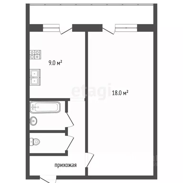 1-к кв. Ярославская область, Рыбинский муниципальный округ, пос. ... - Фото 1