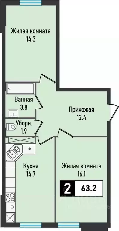 2-к кв. Ставропольский край, Железноводск городской округ, пос. ... - Фото 0