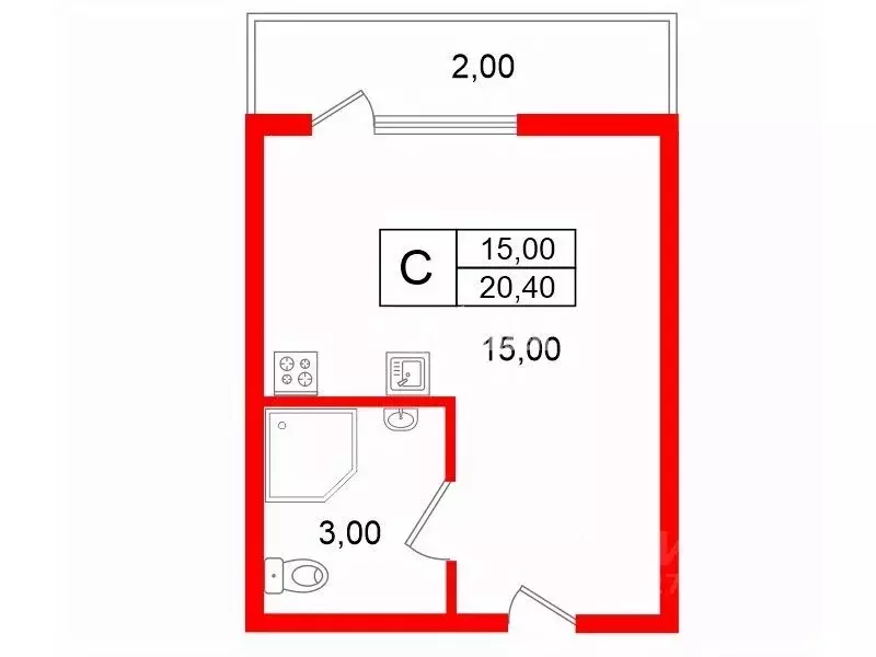 Студия Санкт-Петербург, Санкт-Петербург, Петергоф ул. Парковая, 20к3с4 ... - Фото 2