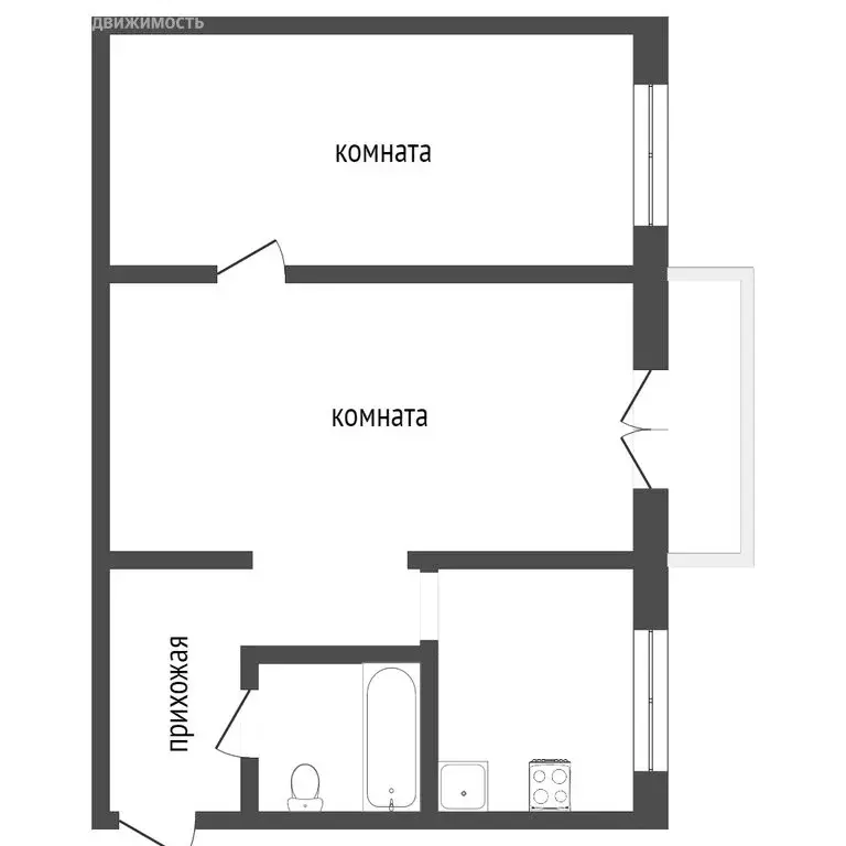 2-комнатная квартира: Улан-Удэ, Октябрьская улица, 6 (42.9 м) - Фото 1