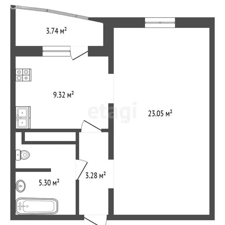 1-комнатная квартира: Тюмень, улица Павла Шарова, 7к1 (40.9 м) - Фото 1