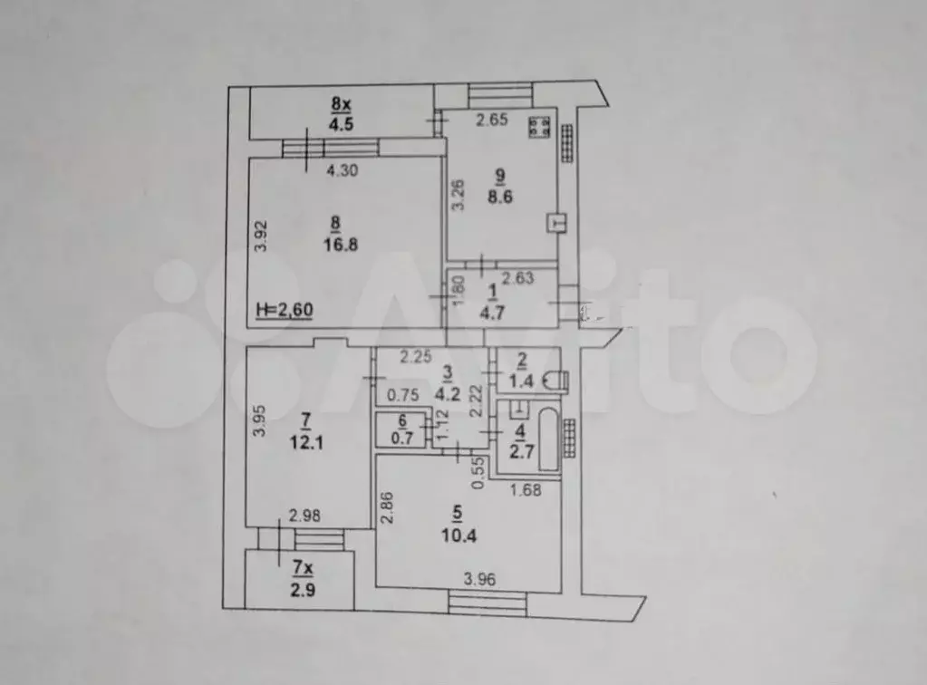 3-к. квартира, 68 м, 5/5 эт. - Фото 0