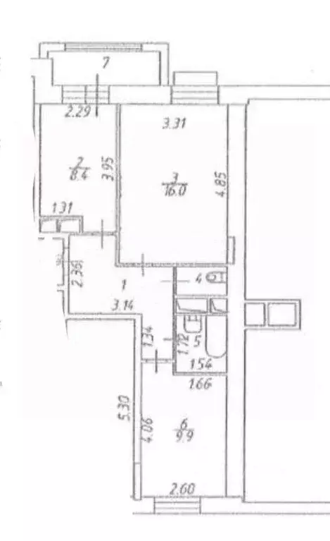 Квартира, 2 комнаты, 45.4 м - Фото 1
