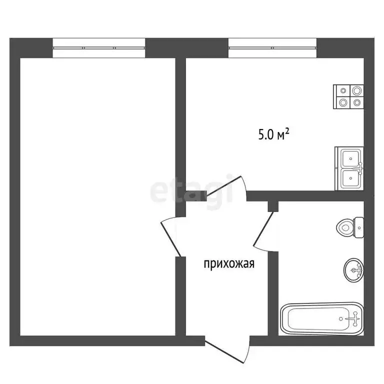 1-комнатная квартира: Вологда, улица Луначарского, 22к3 (22 м) - Фото 1