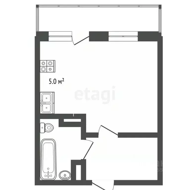Студия Кемеровская область, Кемерово Молодежный просп., 29 (24.5 м) - Фото 2