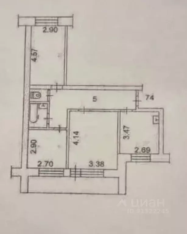 3-к кв. Томская область, Томск ул. Кулева, 3 (58.1 м) - Фото 1