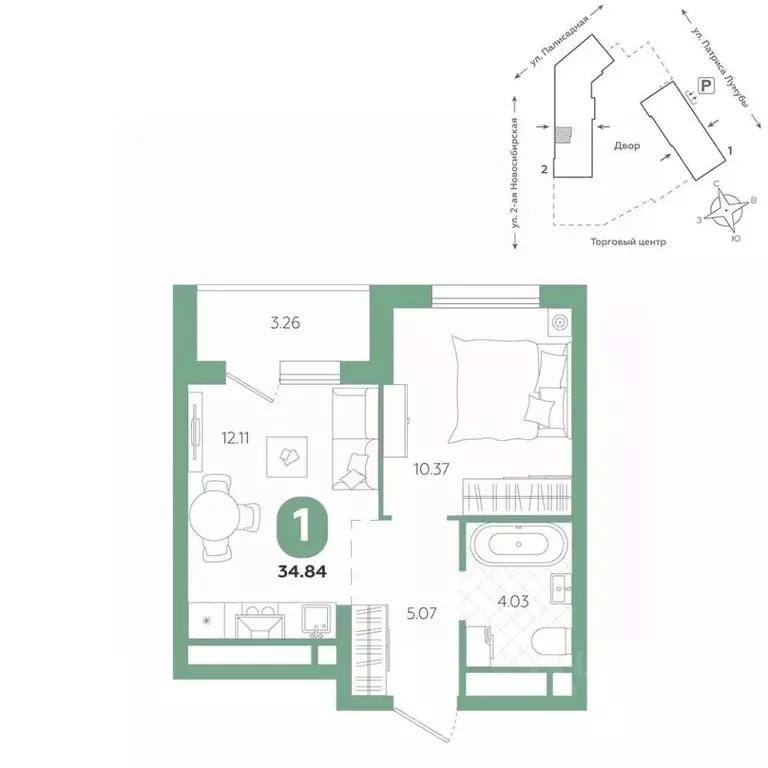 1-к кв. Свердловская область, Екатеринбург ул. Патриса Лумумбы, 4А ... - Фото 1