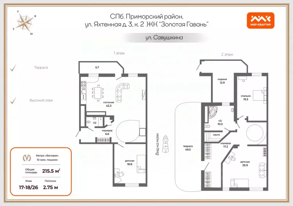 4-к кв. Санкт-Петербург Яхтенная ул., 3к2 (150.1 м) - Фото 1