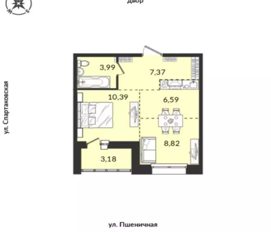 1-к кв. Иркутская область, Иркутск Пшеничная ул., 15/1 (40.21 м) - Фото 1